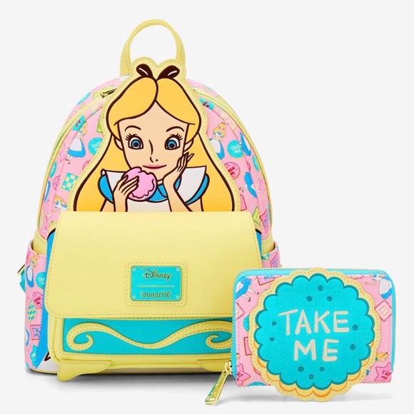 Loungefly Disney Alice in Wonderland Mini Backpack AND matching wallet - Picture 7 of 10
